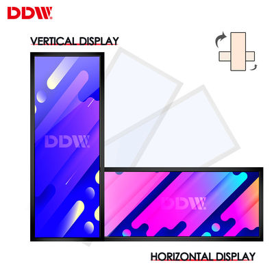 19 24 28 37 43 بوصة Shop Wall Mount Narrow Shelf Advertising Screen Stretched Bar Lcd Display