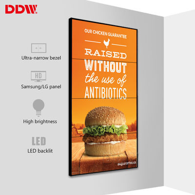 جدار شاشة LCD المثبت على الحائط العام ، RS-232 RJ45 Loop - شاشة عرض فيديو LCD لدائرة كهربائية